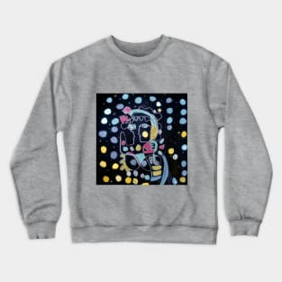 Cubist Line Art Abstract Portrait Crewneck Sweatshirt